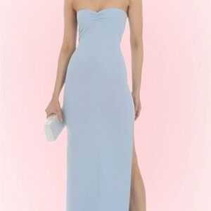 LUCY IN THE SKY; blue; strapless; &slit